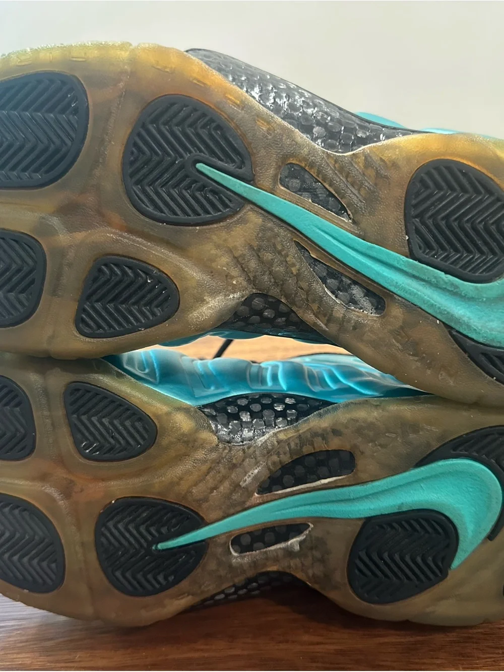 Nike Air Foamposite Pro Electric Blue Black 624041-410 US Men's Sz 10.5 2011 GUC